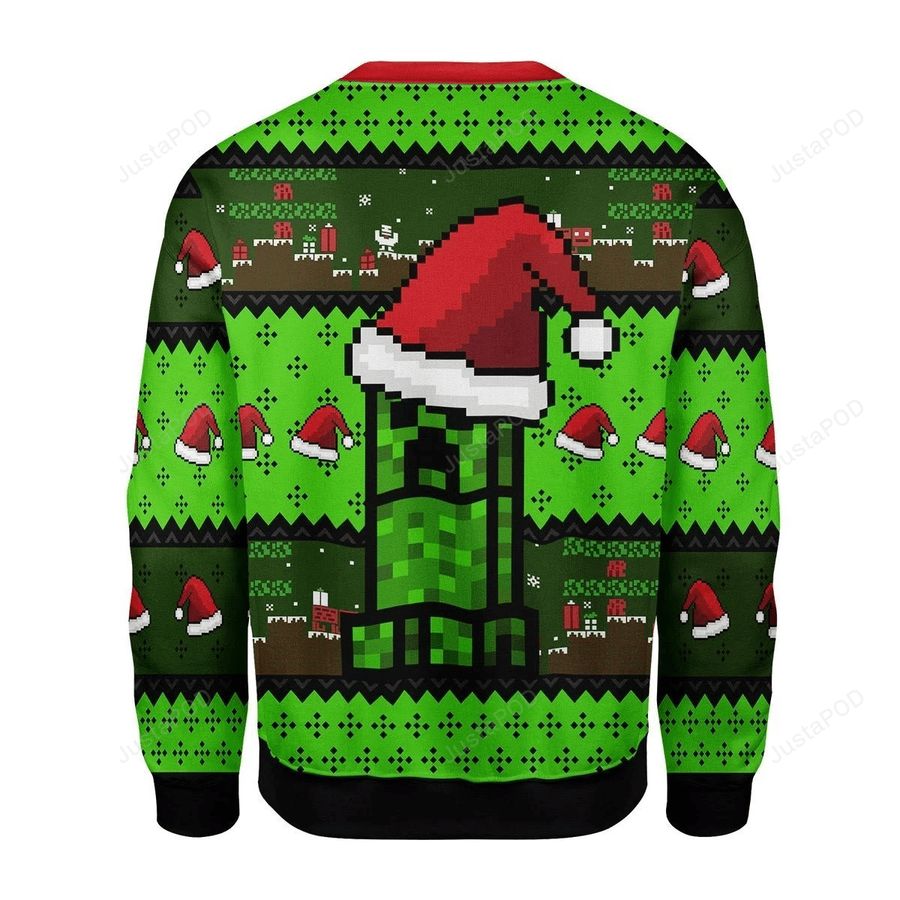 Minecraft Ugly Christmas Sweater All Over Print Sweatshirt Ugly Sweater