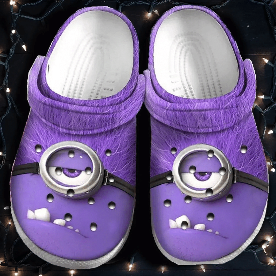 Minions Face Crocs Crocband Clog Comfortable Water Shoes In Purple.png