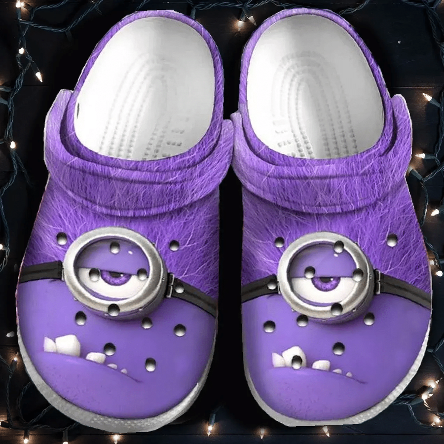 Minions Purple Gift For Fan Classic Water Rubber Crocs Crocband Clogs, Comfy Footwear.png