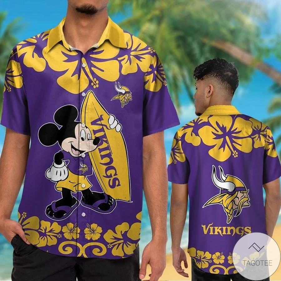 Minnesota Vikings 038; Mickey Mouse Hawaiian Shirt
