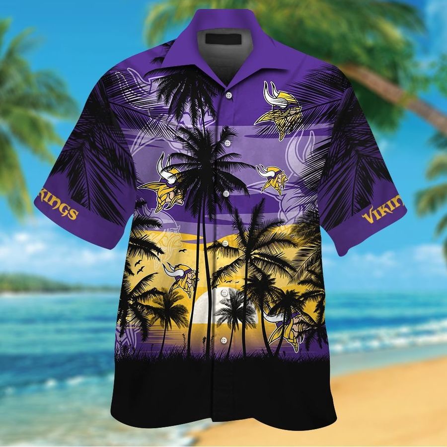 Minnesota Vikings Short Sleeve Button Up Tropical Aloha Hawaiian Shirts For Men Women Shirt