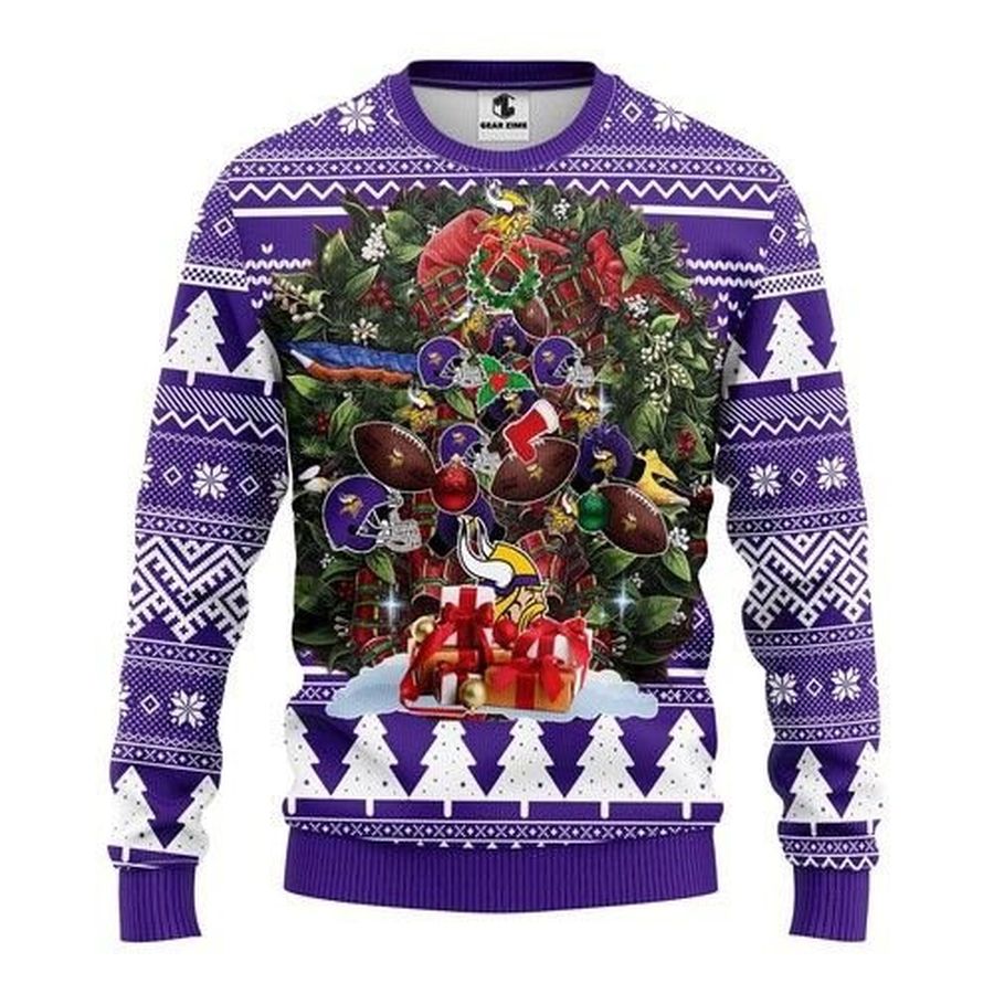 Minnesota Vikings Tree Christmas For Fans Ugly Christmas Sweater All