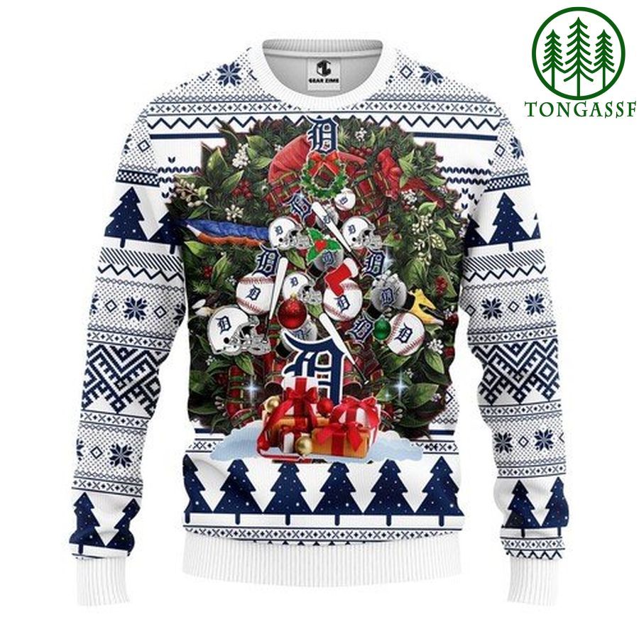 Mlb Detroit Tigers Tree Christmas Ugly Sweater