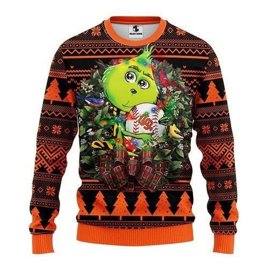 Mlb San Francisco Giants Grinch Hug Ugly Christmas Sweater All