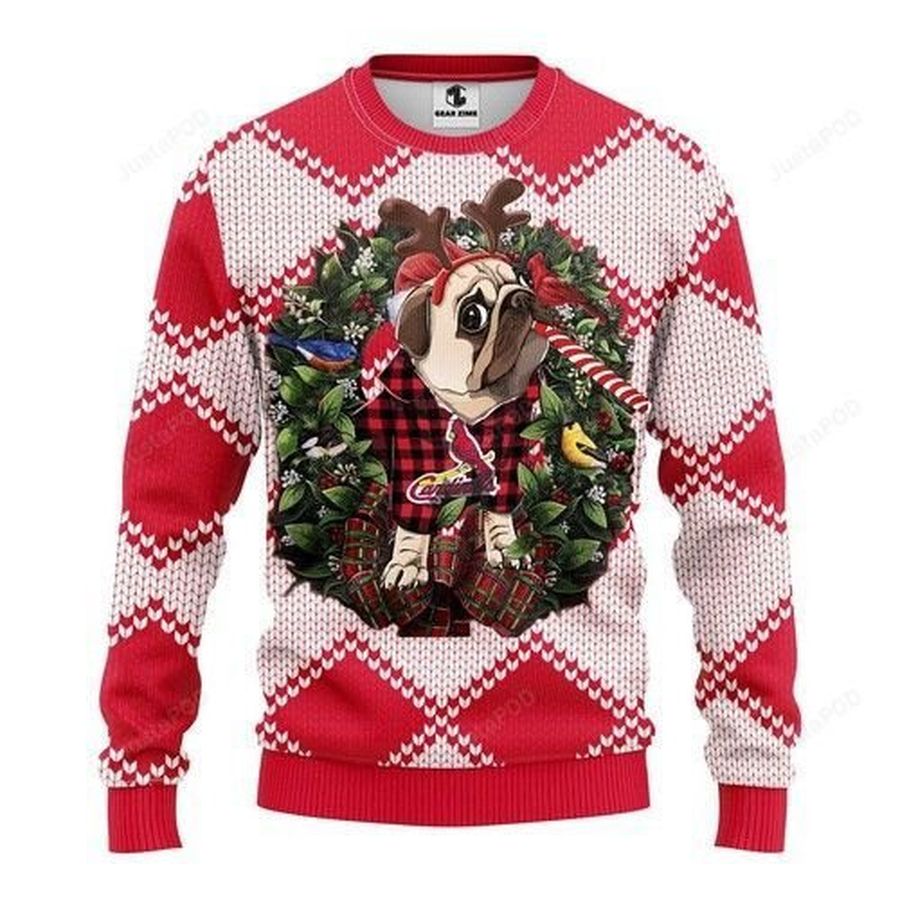 Mlb St Louis Cardinals Pug Dog Ugly Christmas Sweater All