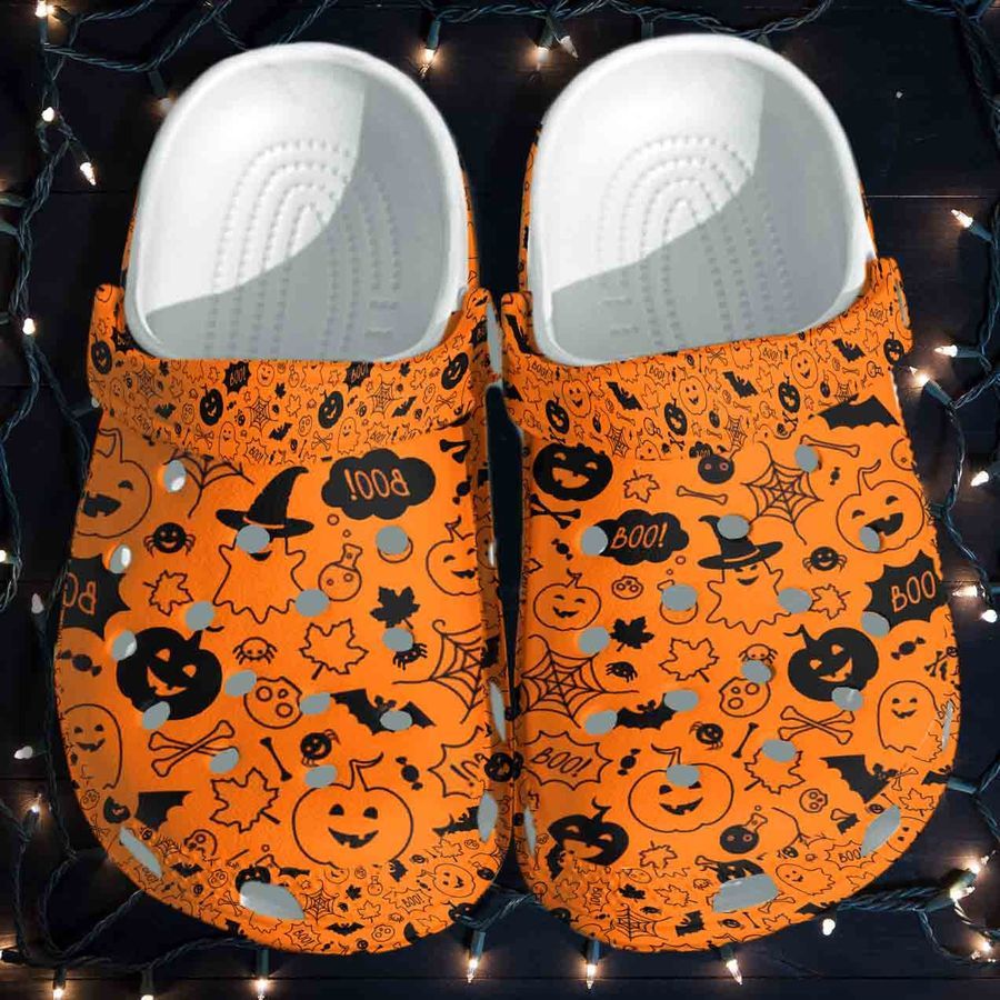 Monsters Ghost Halloween Shoes Crocs Crocband Clogs Gift For Kids - Hlw-Monsters