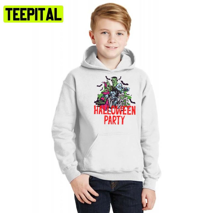 Monsters United The Trick Or Treat Halloween Illustration Hoodie