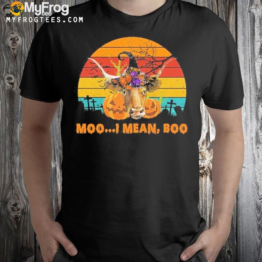 Moo I mean boo crewneck moo ghost cow shirt
