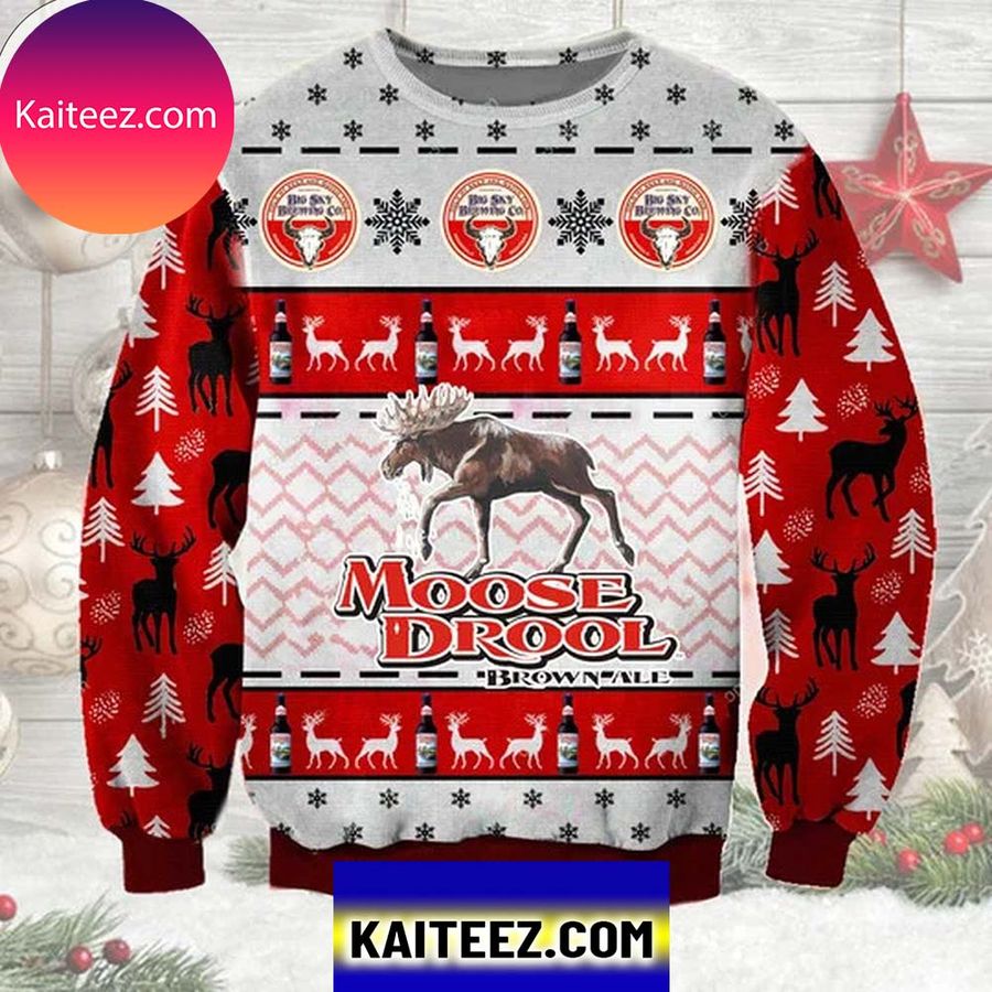 Moose Drool Beer 3D Christmas Ugly Sweater