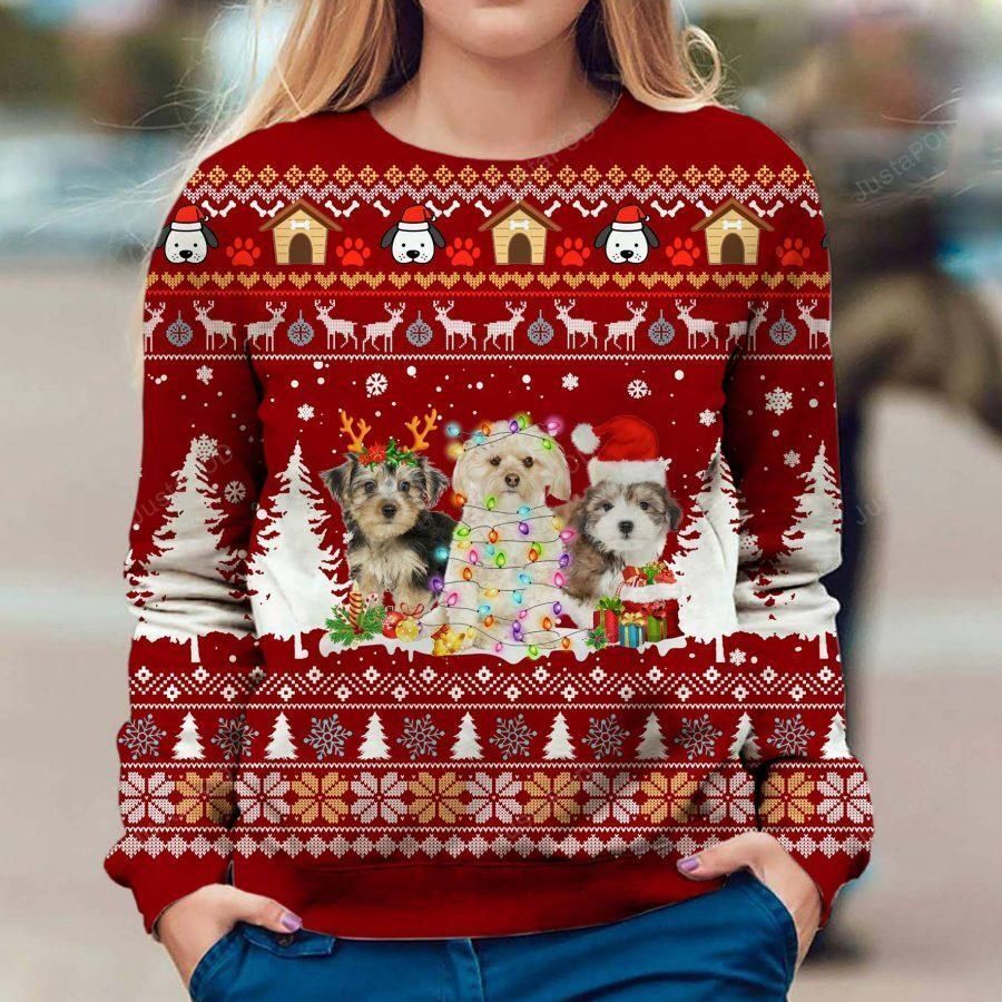 Morkie Ugly Christmas Sweater, All Over Print Sweatshirt, Ugly Sweater, Christmas Sweaters, Hoodie, Sweater