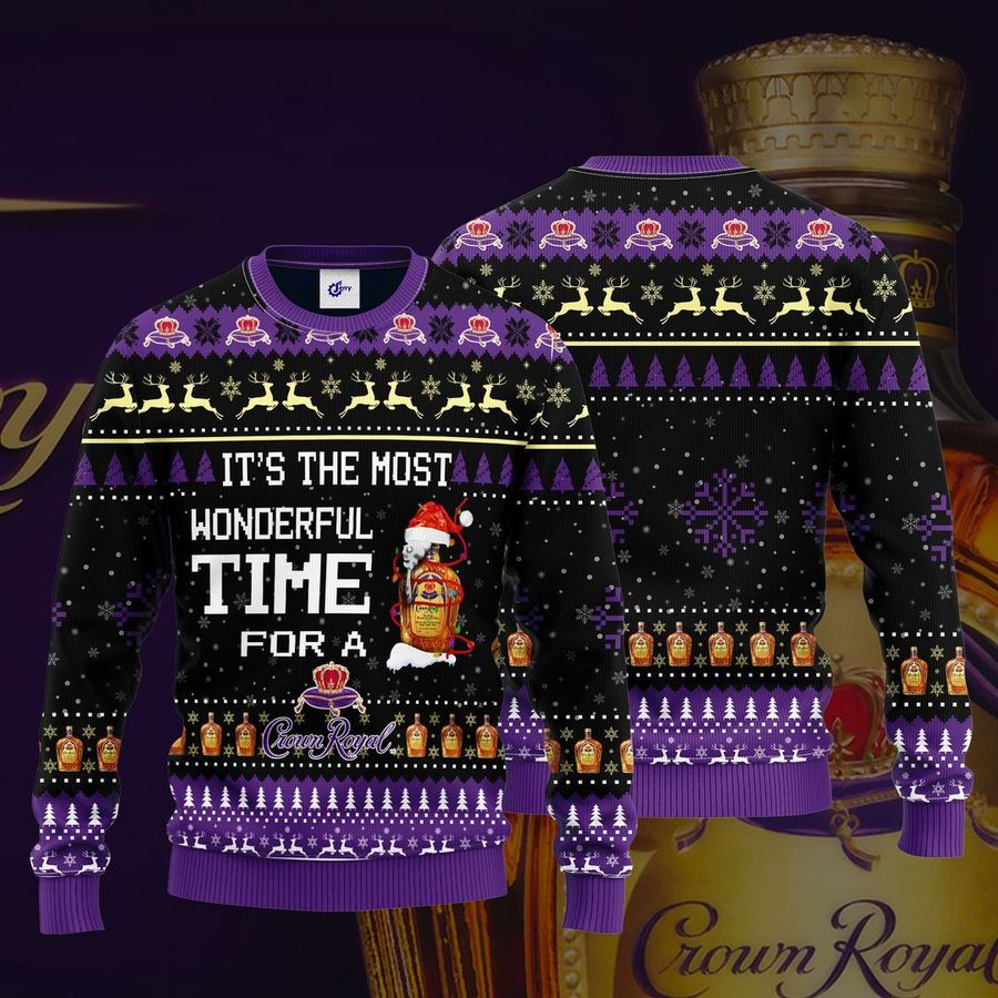 Most Wonderful Time For A Crown Royal Christmas Sweater