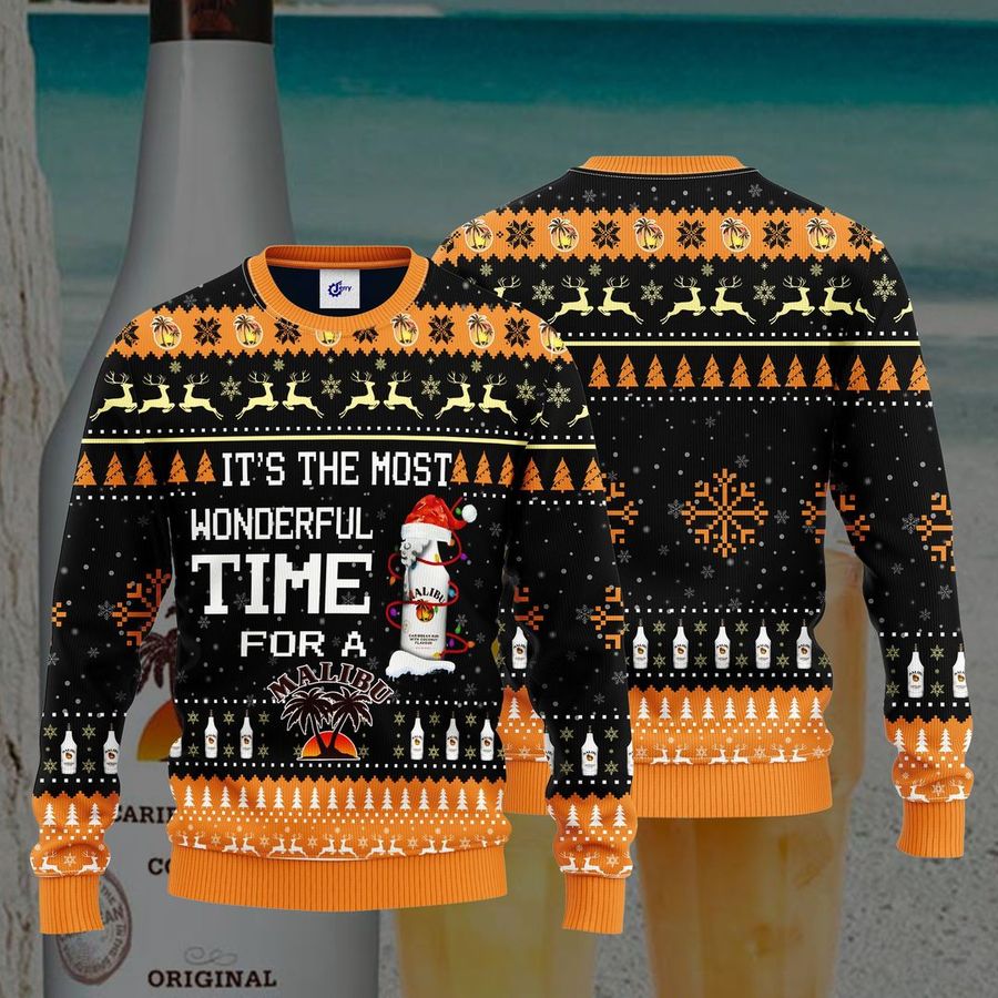 Most Wonderful Time For A Malibu Rum Christmas Sweater