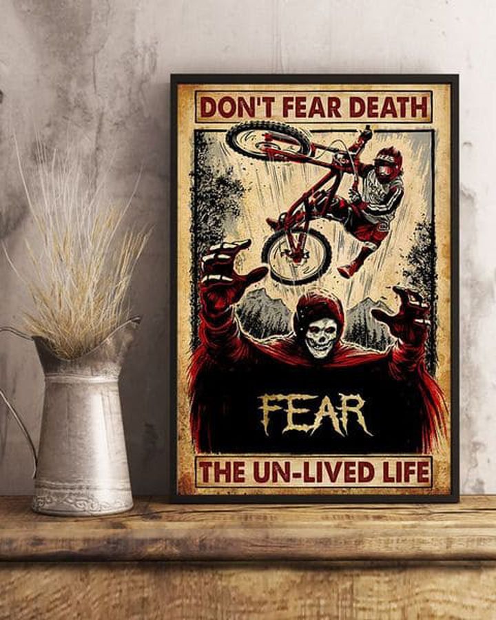 Mountain Biking, Don't Fear Death Fear The Un-Lived Life, Halloween Poster Poster