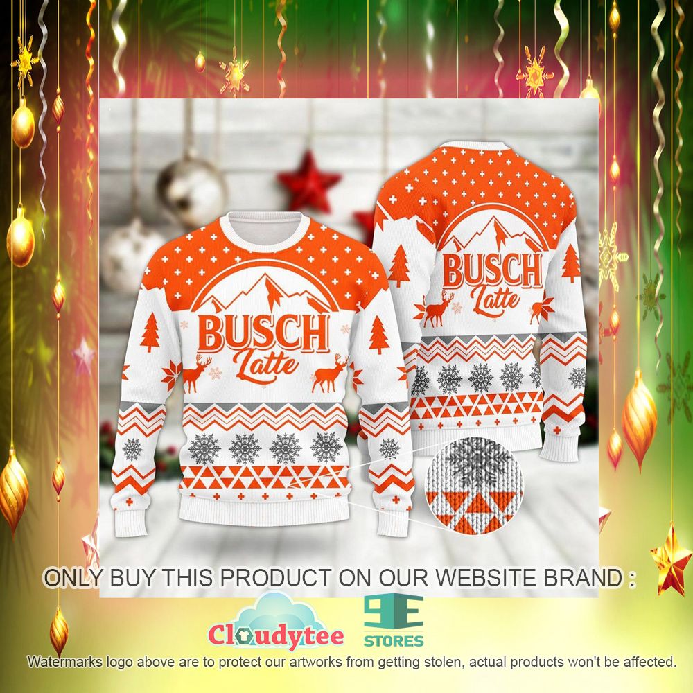 Mountain Busch Latte White Orange Ugly Christmas Sweater – LIMITED EDITION