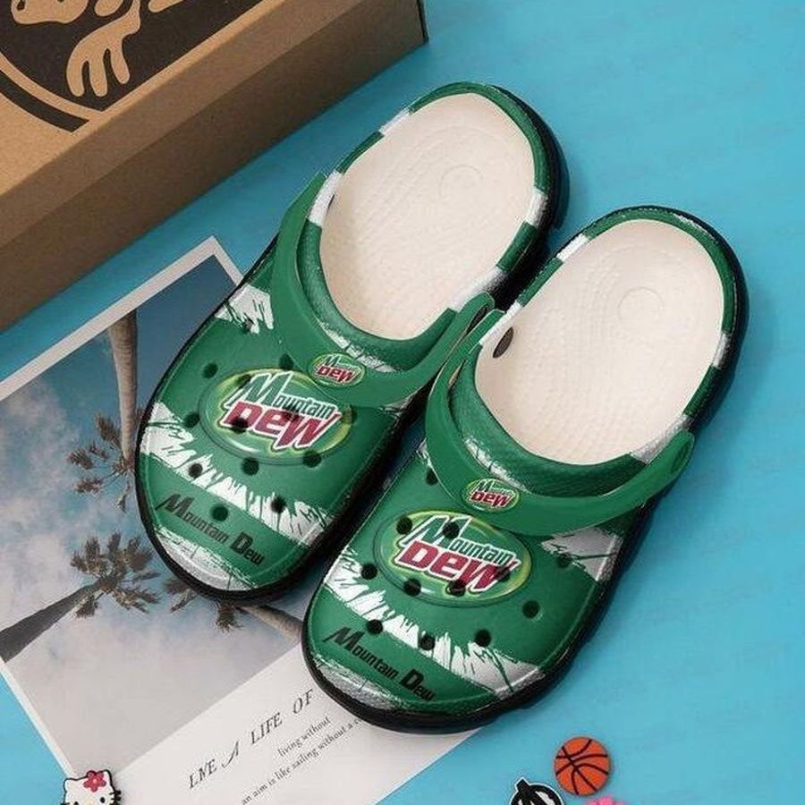 Mountain Dew Drink Power Gift Art Rubber Crocs Crocband Clogs, Comfy Footwear For Men And Women