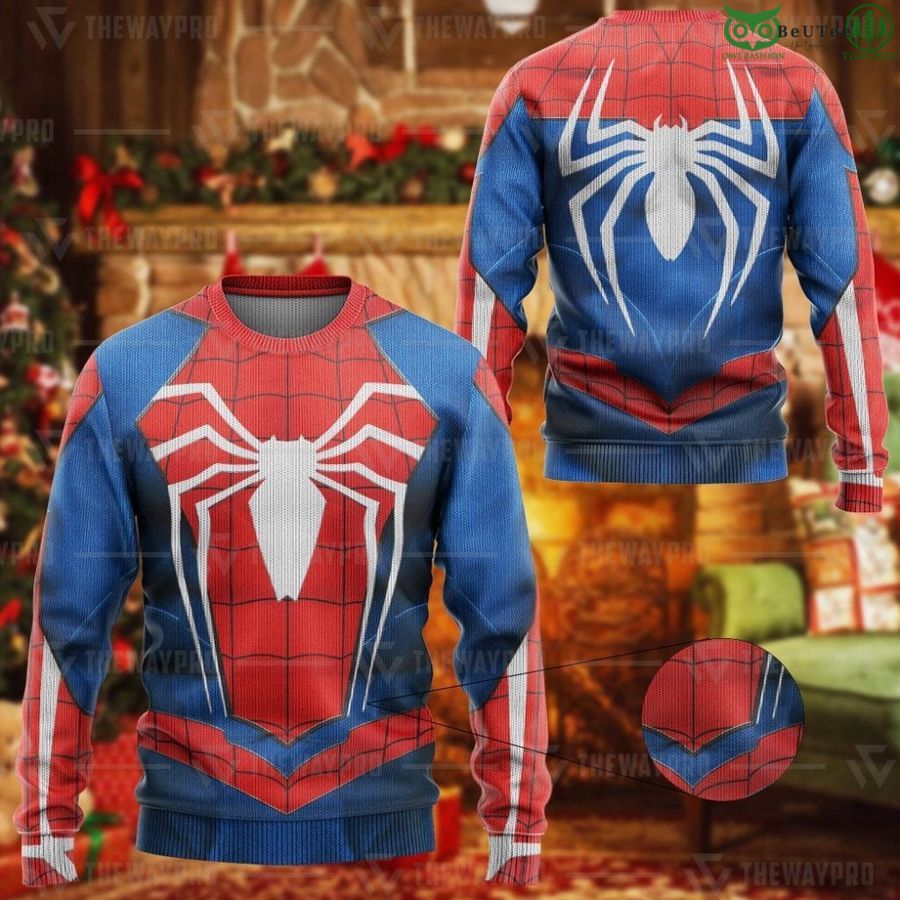 Movie Superhero Spiderman Game Suit Custom Imitation Knitted Ugly Sweater