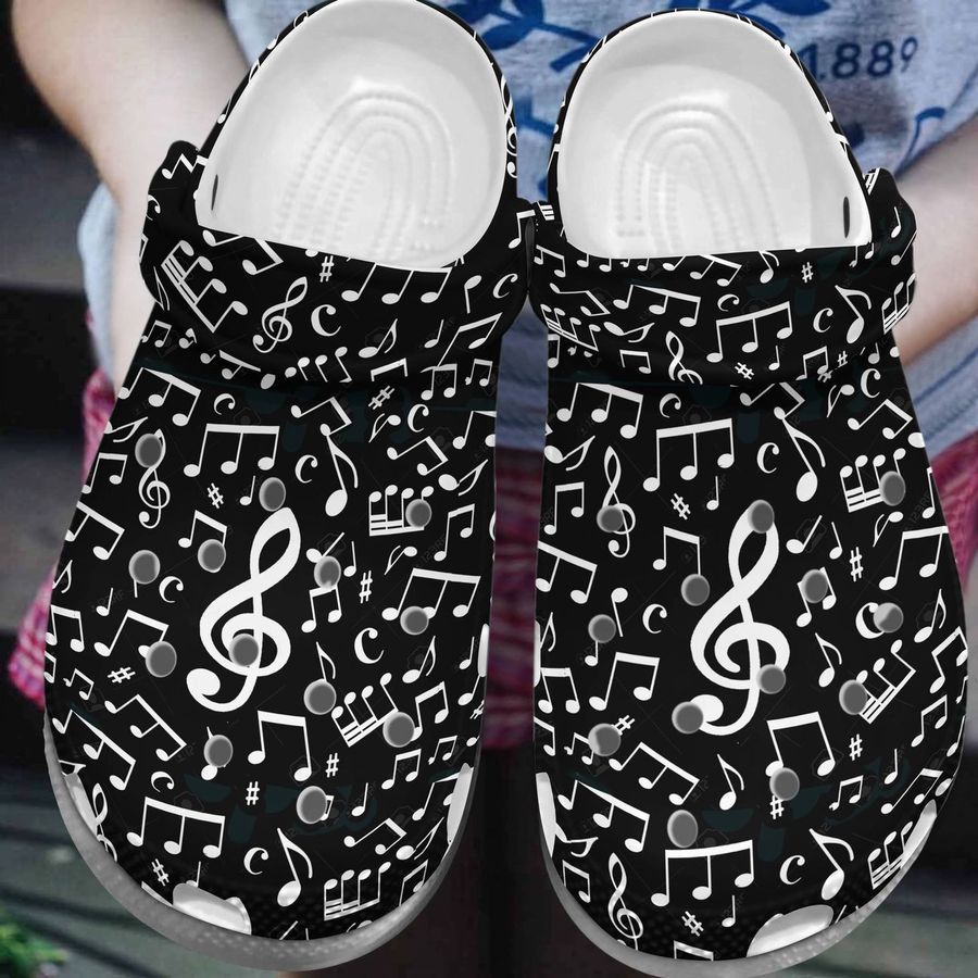 Music Personalized Clog Custom Crocs Comfortablefashion Style Comfortable For Women Men Kid Print 3D Musical Notes