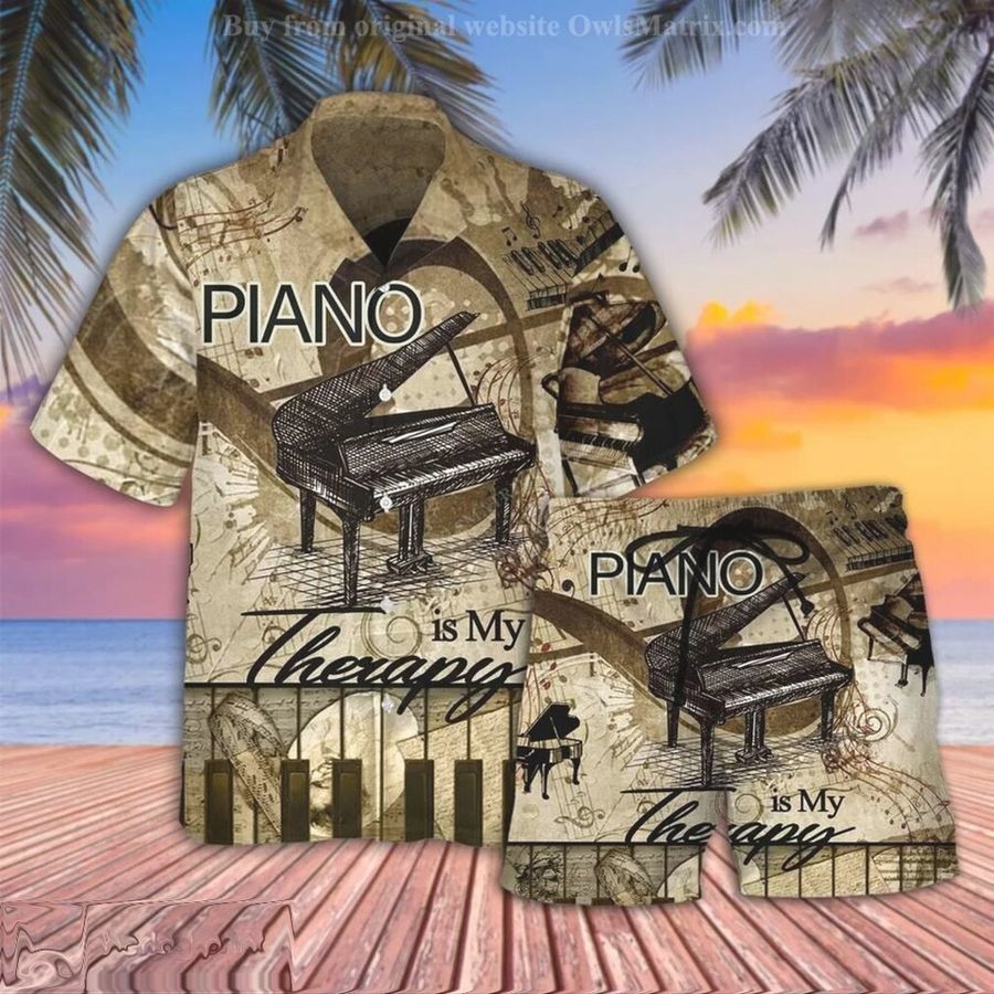 Music Piano Is My Therapy Hawaiian Shirt