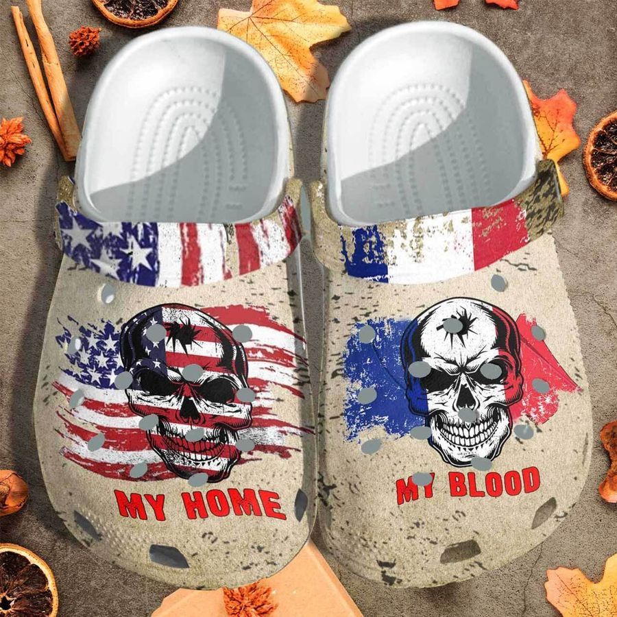 My Blood France My Home Usa Custom Crocs Shoes Clogs Gift For Men Women