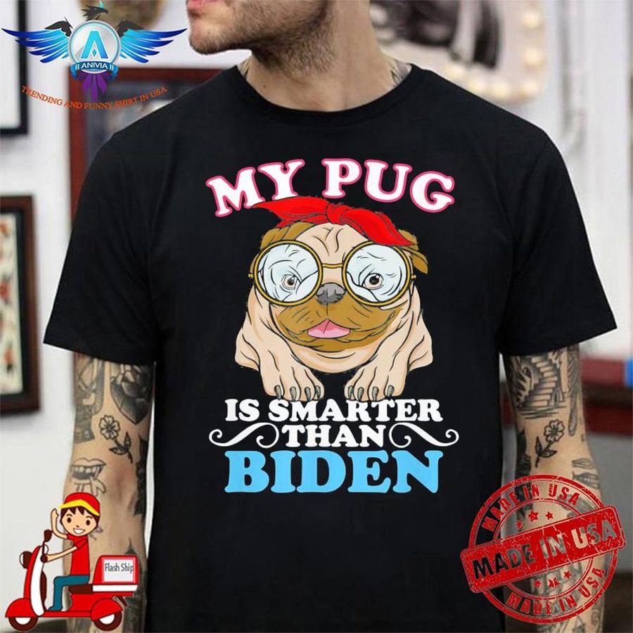My Dog Is Smarter Than Your President Biden pug dog shirt