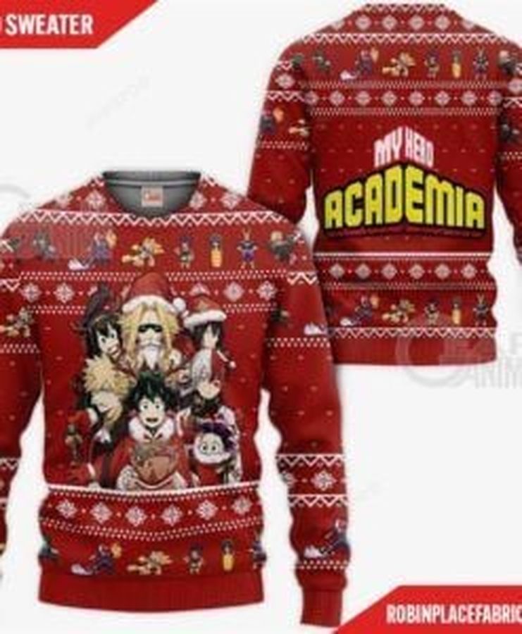 My Hero Academia Ugly Christmas Sweater, All Over Print Sweatshirt, Ugly Sweater, Christmas Sweaters, Hoodie, Sweater