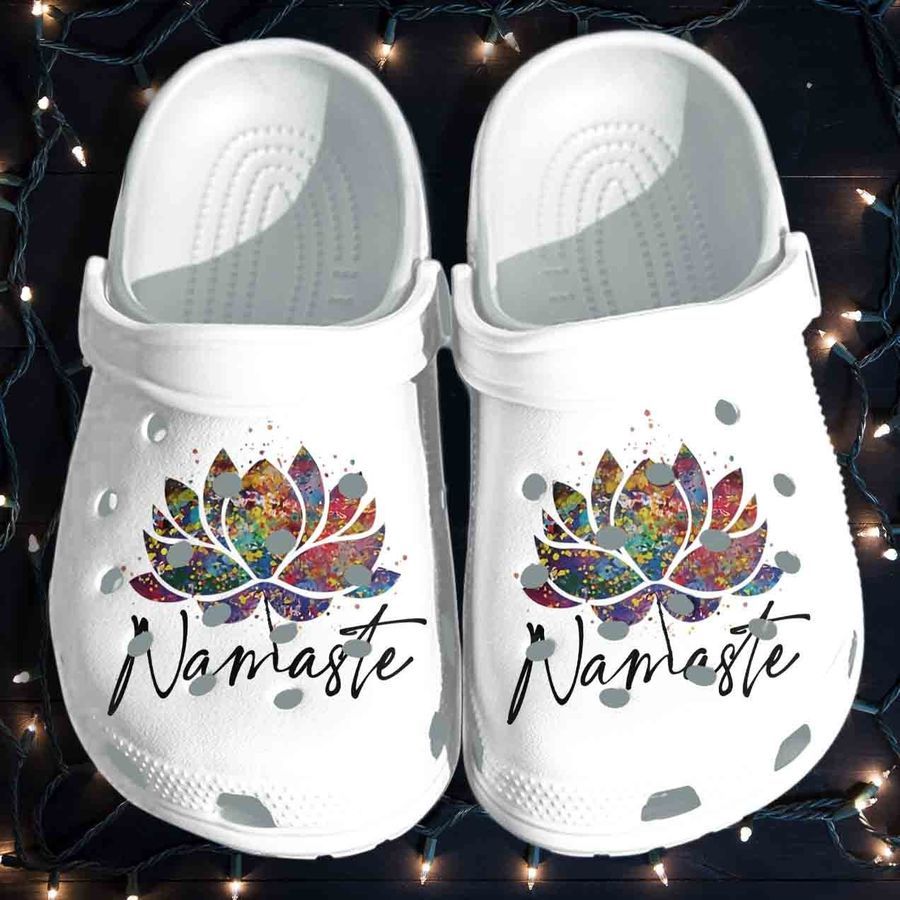 Namaste Lotus Yoga Crocs Shoes - Love Light And Peace Crocs Clog Birthday Gift For Women Girl Daughter Friend