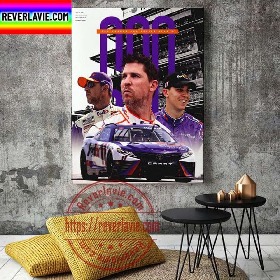 NASCAR Cup Series FedEx Toyota Camry Denny Hamlin 600 Career Cup Series Starts Home Decor Poster Canvas