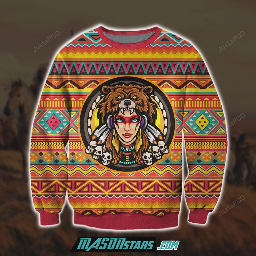 Native American Girl 3D All Over Print Ugly Christmas Sweater