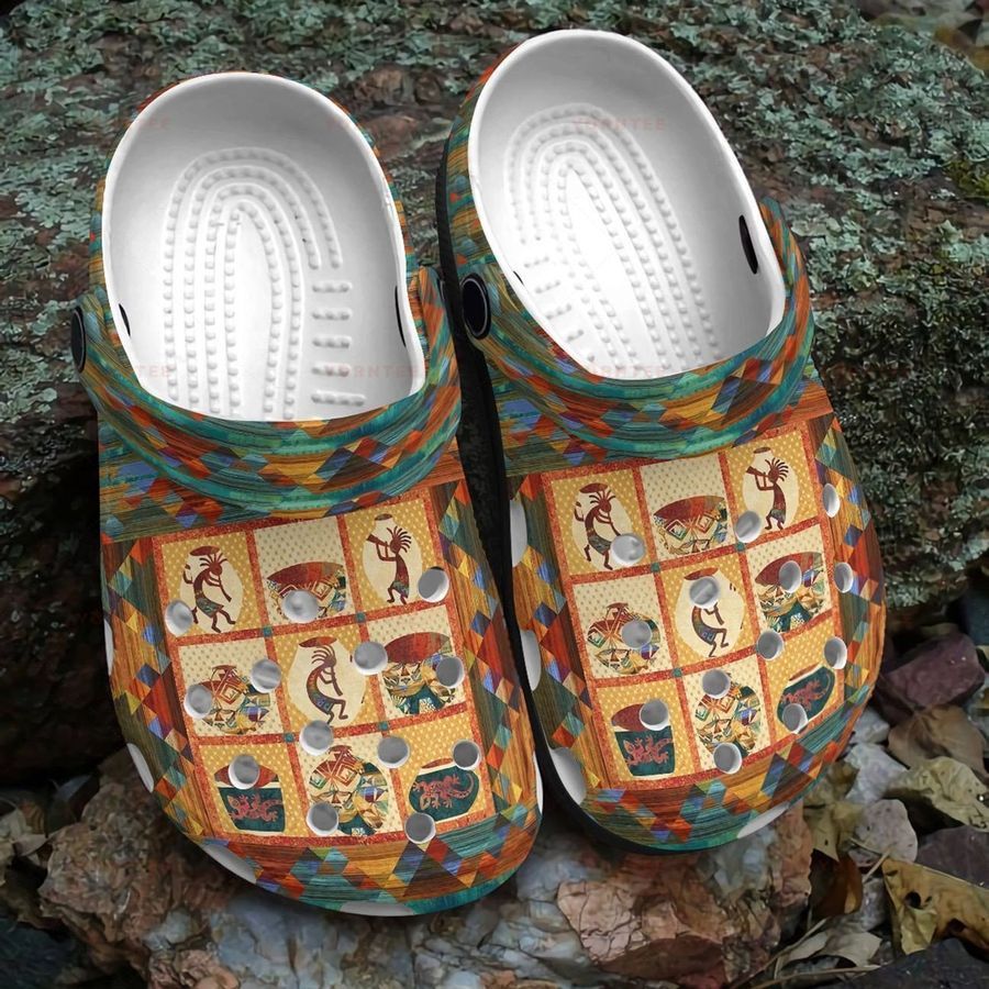Native American Happy Life Gift For Lover Rubber Crocs Crocband Clogs, Comfy Footwear Men Women Size Us