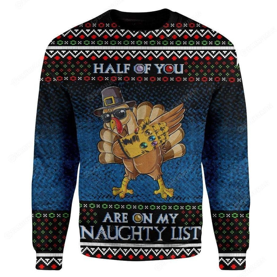 Naughty Turkey Ugly Christmas Sweater All Over Print Sweatshirt Ugly