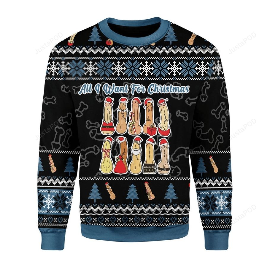 Naughty Ugly Christmas Sweater All Over Print Sweatshirt Ugly Sweater