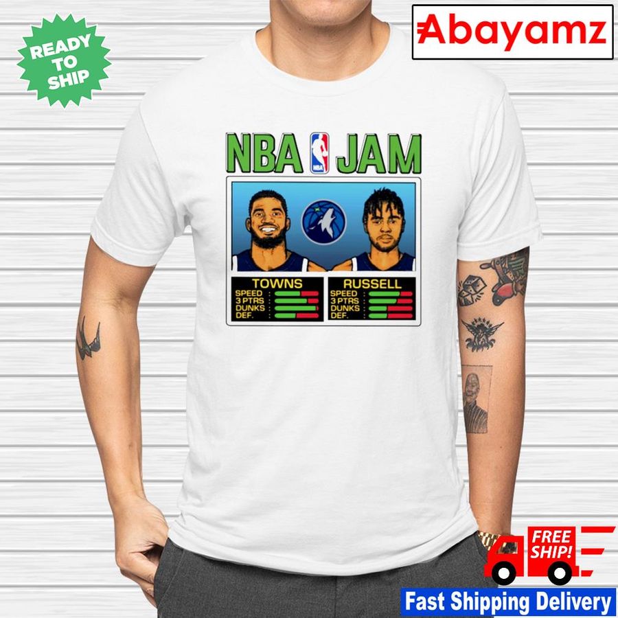 NBA Jam Karl-Anthony Towns And D'Angelo Russell Minnesota Timberwolves shirt