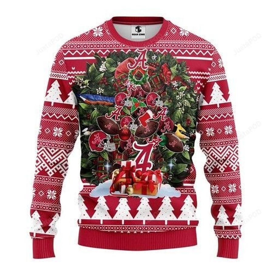 Ncaa Alabama Crimson Tide Tree Christmas Ugly Christmas Sweater All