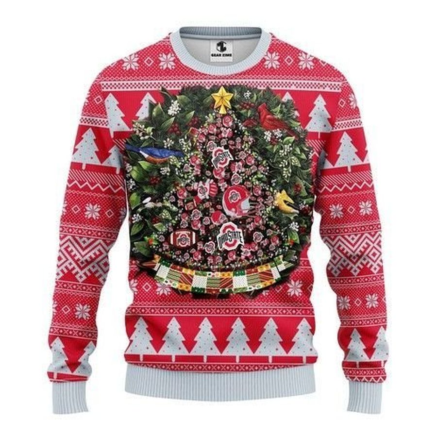Ncaa Ohio State Buckeyes Christmas Tree Ugly Christmas Sweater