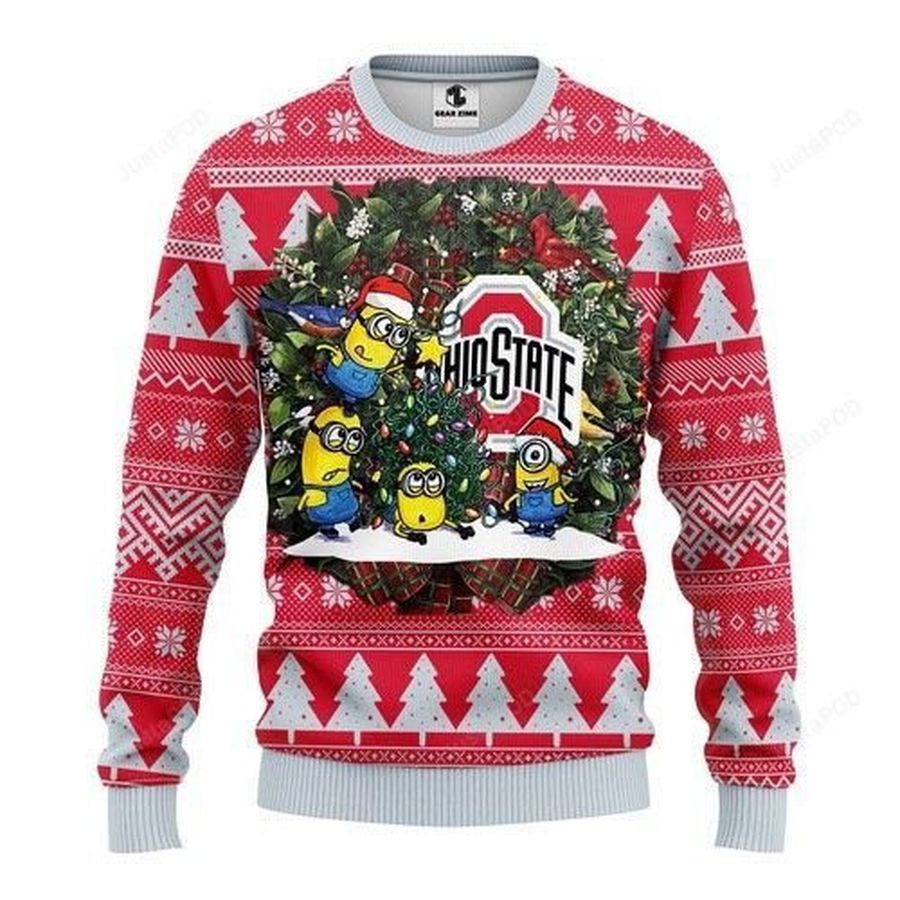 Ncaa Ohio State Buckeyes Minion Ugly Christmas Sweater All Over
