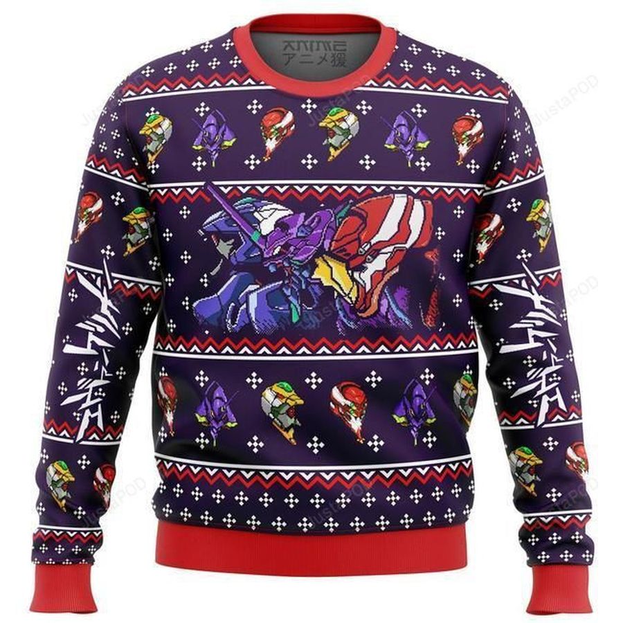 Neon Genesis Evangelion Evas Ugly Christmas Sweater Ugly Sweater Christmas