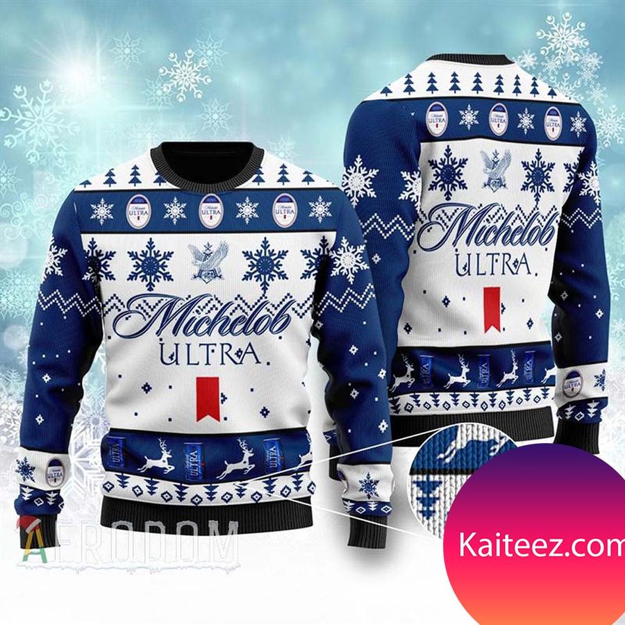New 2022 Michelob Ultra Christmas Holiday Ugly Sweater