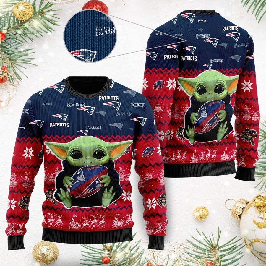 New England Patriots Baby Yoda Ugly Christmas Sweater Ugly Sweater