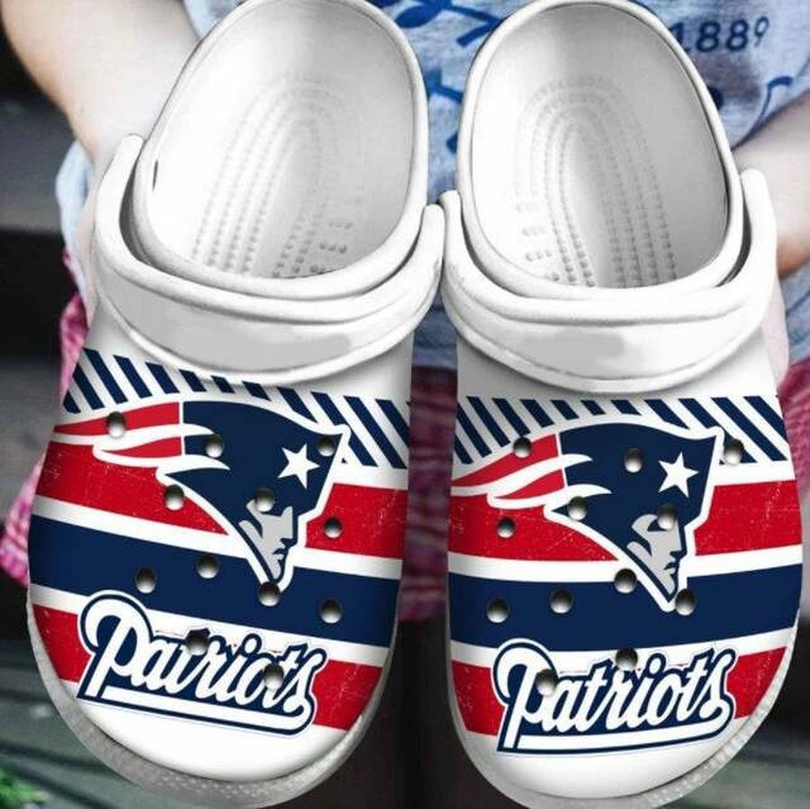 New England Patriots Crocs Crocband Clog Comfortable Water Shoes