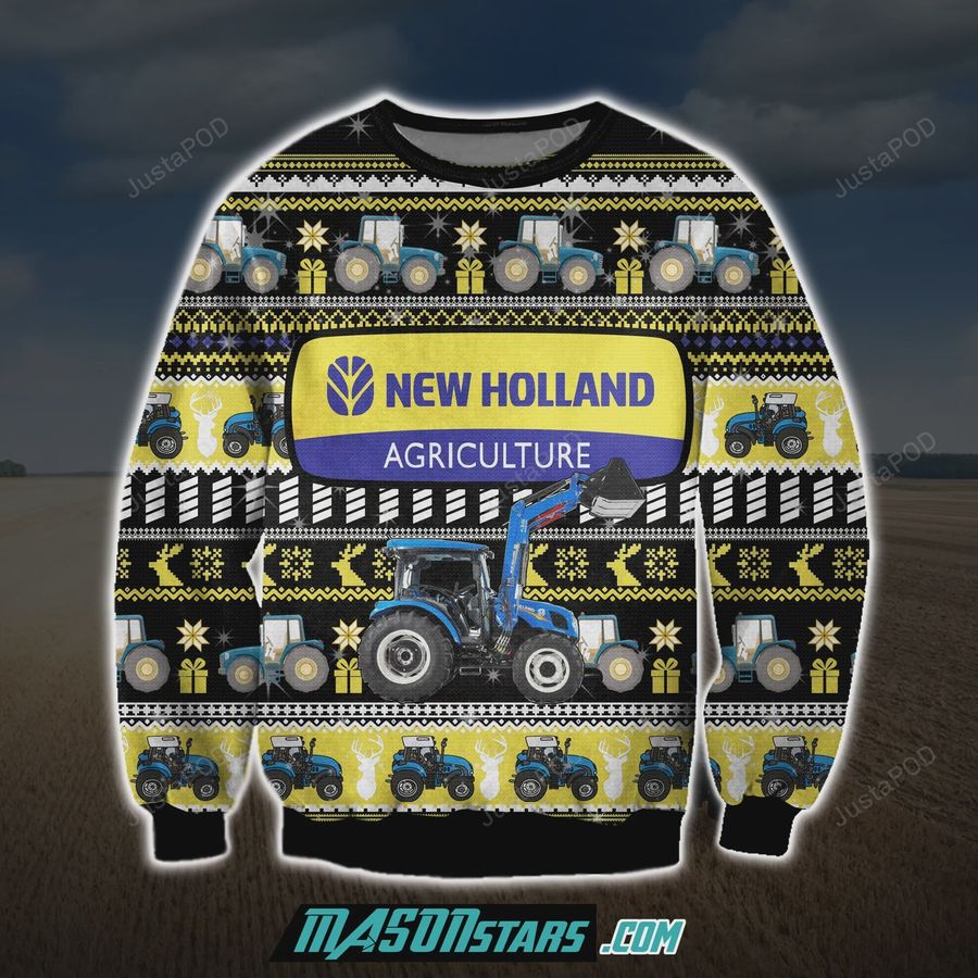 NEW HOLLAND AGRICULTURE 3D ALL OVER PRINT UGLY CHRISTMAS SWEATER 203, Ugly Sweater, Christmas Sweaters, Hoodie, Sweater
