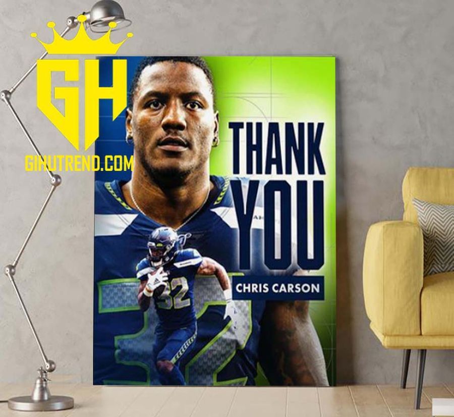 NEW NFL Seattle Seahawks Thank You Chris Carson Poster Canvas Home Decoration