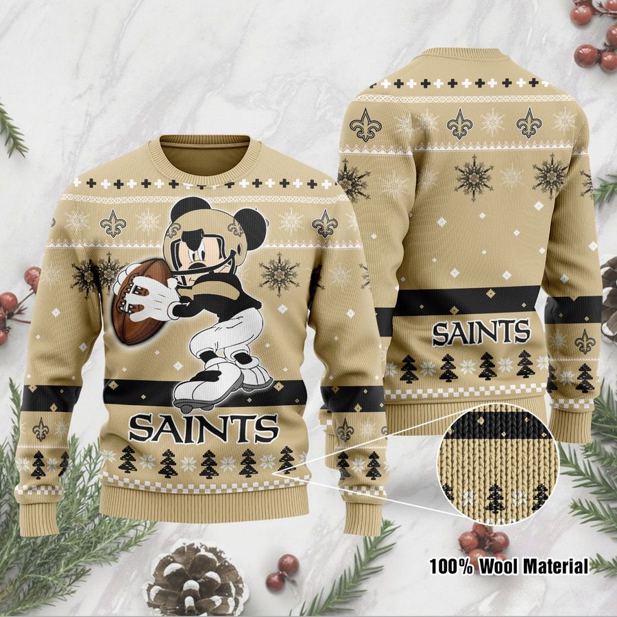 New Orleans Saints Mickey Mouse Funny Ugly Christmas Sweater, Ugly Sweater, Christmas Sweaters, Hoodie, Sweatshirt, Sweater