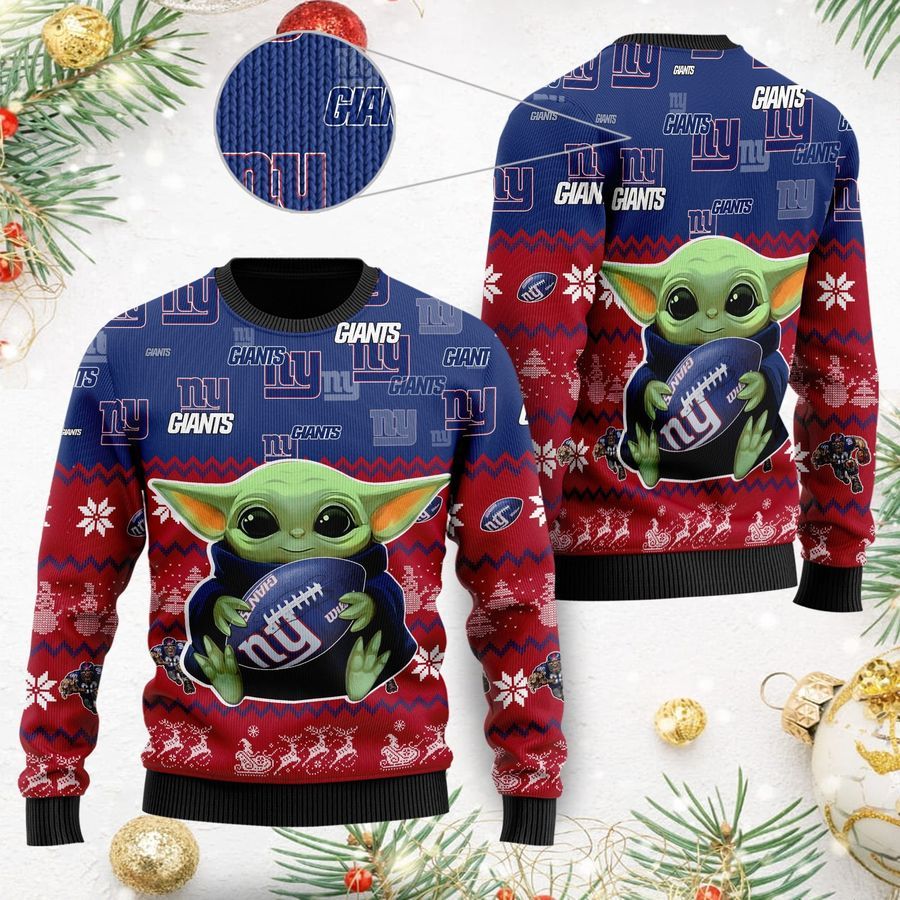 New York Giants Baby Yoda Ugly Christmas Sweater Ugly Sweater