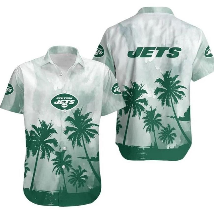 New York Jets Coconut Trees Gift For Fan Hawaiian Shirt
