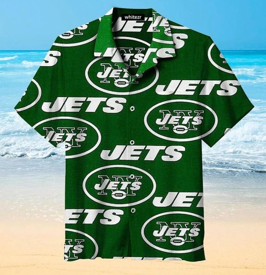 New York Jets Cyan Logo Hawaiian Shirt