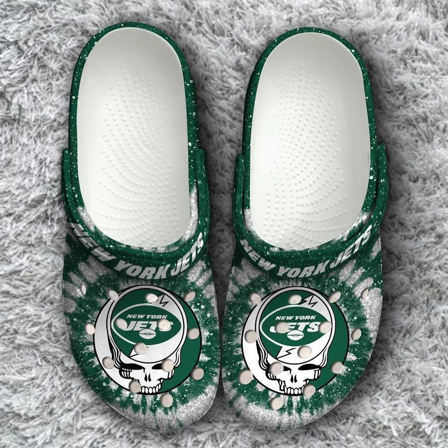 New York Jets Grateful Dead Classic Crocs Crocband Clog Comfortable Water Shoes