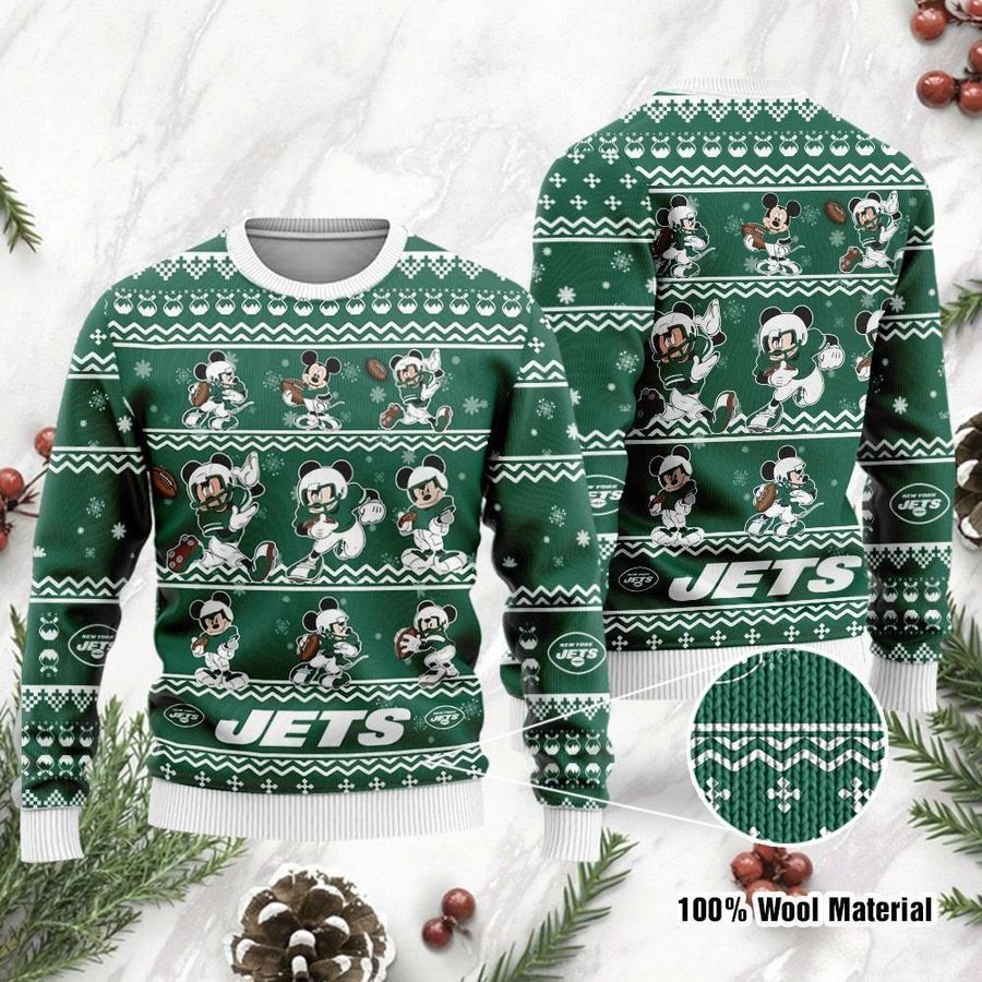 New York Jets Mickey Mouse Ugly Christmas Sweater Ugly Sweater