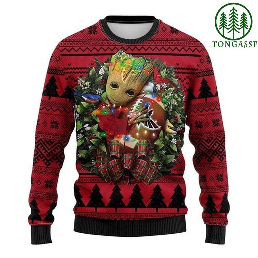 Nfl Atlanta Falcons Groot Hug Christmas Ugly Sweater