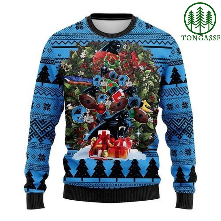 Nfl Carolina Panthers Tree Christmas Ugly Sweater