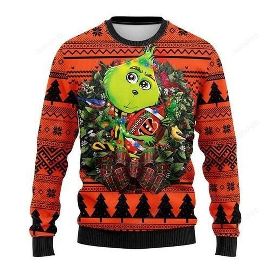 Nfl Cincinnati Bengals Grinch Ugly Christmas Sweater All Over Print